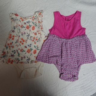 ベビーギャップ(babyGAP)のbaby gap ロンパース ワンピース 12～18M 花柄 ピンク (ワンピース)