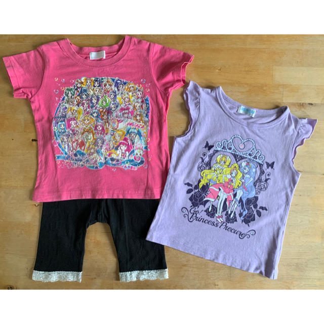 BANDAI(バンダイ)のバンダイ　プリキュア　パジャマ　100  Tシャツ　2枚　レギンス キッズ/ベビー/マタニティのキッズ服女の子用(90cm~)(パジャマ)の商品写真