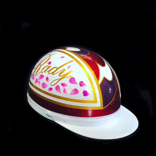 カスタムペイントヘルメット レディRady リゾフラ 金フラワー pink ...