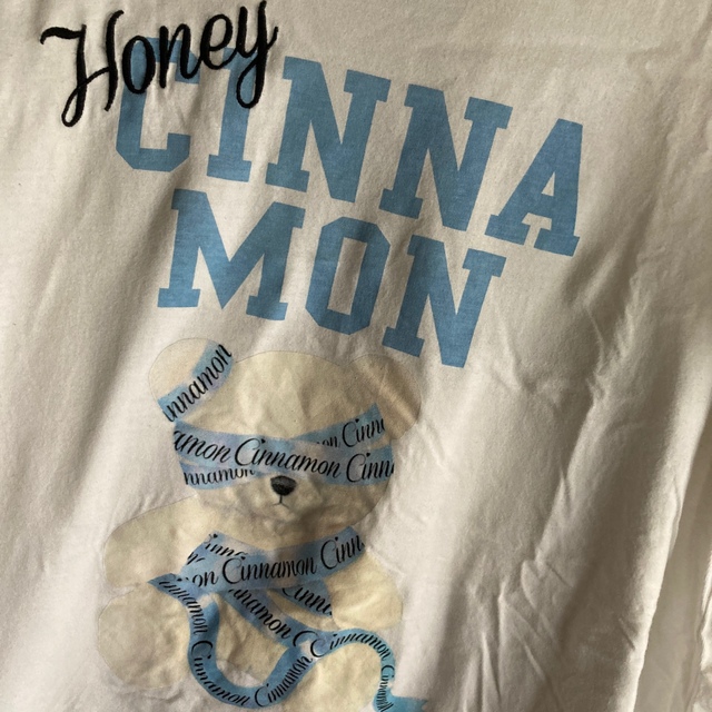 honey cinnamon くま　お菓子　BIG Tシャツ　ホワイト