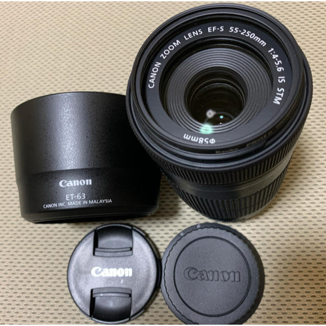 canon 55-250mm IS STM、保護フィルター、フード