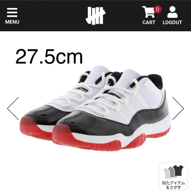 27.5cm Nike Air Jordan 11 Low White Bred