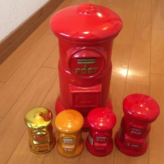 郵便ポスト　貯金箱5個セット　レトロ(その他)