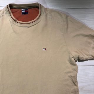 トミーヒルフィガー(TOMMY HILFIGER)の90's  Tommy Hilfiger Tシャツ　ベージュ　Mサイズ　90s(Tシャツ/カットソー(半袖/袖なし))