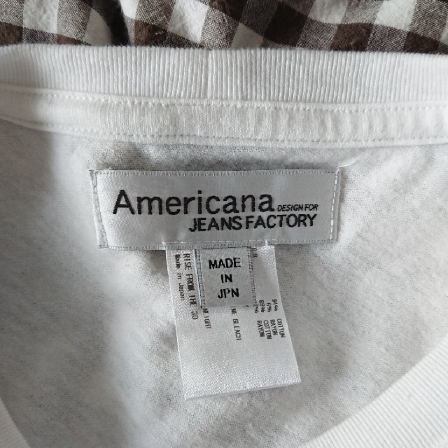 AMERICANA(アメリカーナ)のAMERICANA ×JEANS FACTORY 裾アシンメトリーTシャツ レディースのトップス(Tシャツ(半袖/袖なし))の商品写真