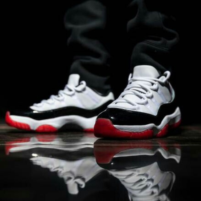 white and red jordan 11