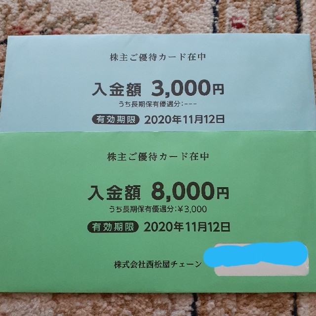 西松屋 株主優待 11000円分-