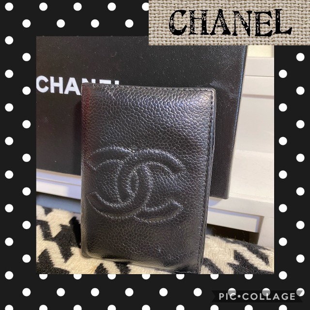 正規品★CHANELシャネル。キャビアスキン。ココマークカードケース。