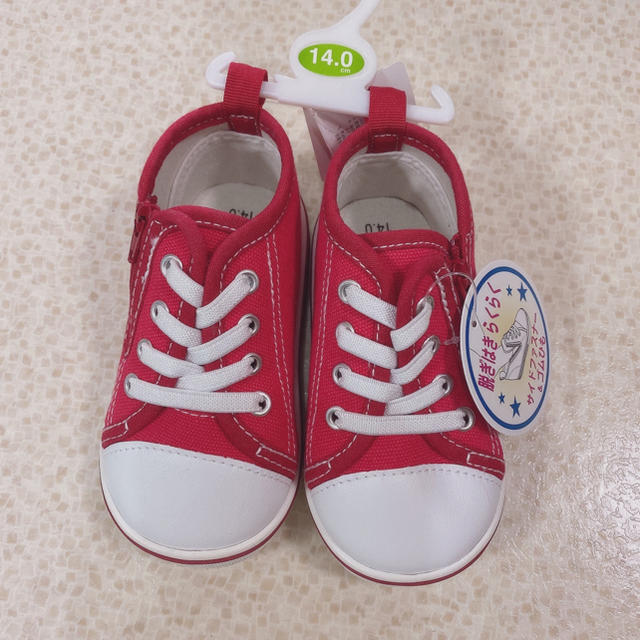 CONVERSE(コンバース)のコンバース風 シューズ 14cm レッド キッズ/ベビー/マタニティのベビー靴/シューズ(~14cm)(スニーカー)の商品写真