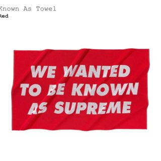 シュプリーム(Supreme)のSUPREME KNOWN AS TOWEL 赤(タオル/バス用品)