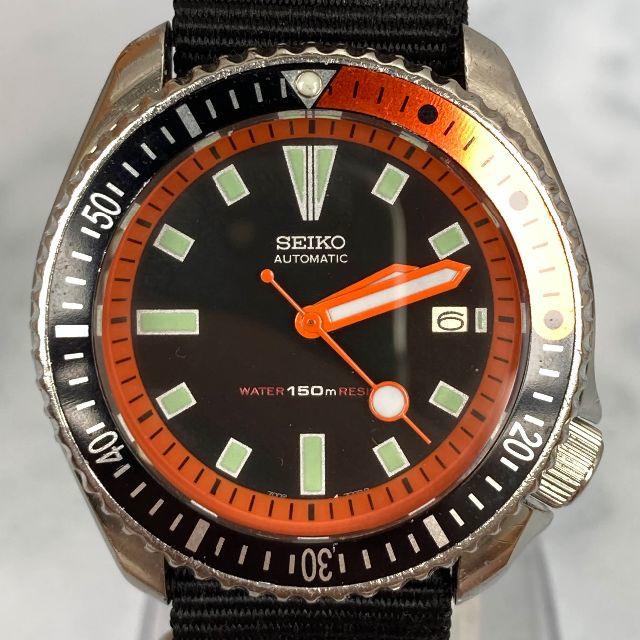 セイコー ダイバー 7002 7001自動巻き オレンジ ベゼル メンズ腕時計