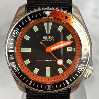 セイコー(SEIKO)のセイコー ダイバー 7002 7001自動巻き オレンジ ベゼル メンズ腕時計(腕時計(アナログ))