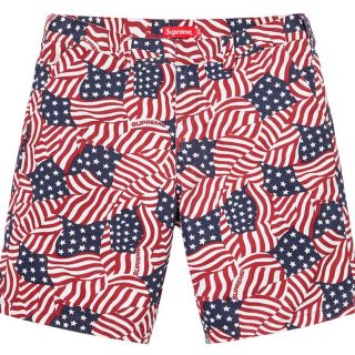 シュプリーム(Supreme)のシュプリーム  Supreme Work Short red Flags 32(ショートパンツ)