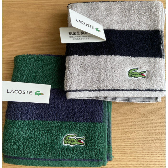 LACOSTE(ラコステ)のラコステ☆ハンカチタオル２枚☆新品・未使用 メンズのファッション小物(ハンカチ/ポケットチーフ)の商品写真