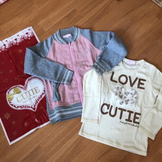 女の子用洋服セット★CUTIE  パーカー＆カットソー　120cm(Tシャツ/カットソー)