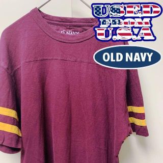 オールドネイビー(Old Navy)のUSA古着 OLDNAVY オールネイビー フットボールTシャツ M ゆるだぼ(Tシャツ/カットソー(半袖/袖なし))