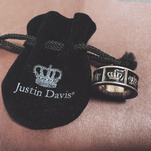 Justin Davis ブラック　メンズ　指輪
