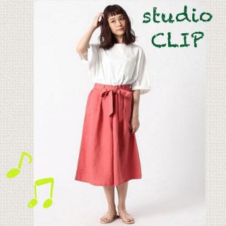 スタディオクリップ(STUDIO CLIP)のsale!新品タグ付☆studio CLIP☆ラミー麻リボンスカーチョ(キュロット)