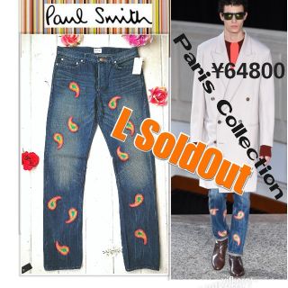 ポールスミス(Paul Smith)の新品 定価6.5万★Paul Smith デニム パリコレ着用 美しい刺繍 美ラ(デニム/ジーンズ)