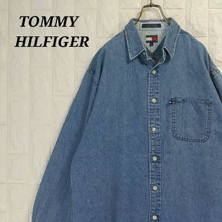トミーヒルフィガー(TOMMY HILFIGER)のトミーヒルフィガー ジーンズ ビッグデニムシャツ ワンポイント オールドトミー(シャツ)