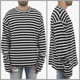 フィアオブゴッド(FEAR OF GOD)のmnml Striped L/S Tee オーバーサイズ ボーダー Tシャツ(Tシャツ/カットソー(七分/長袖))