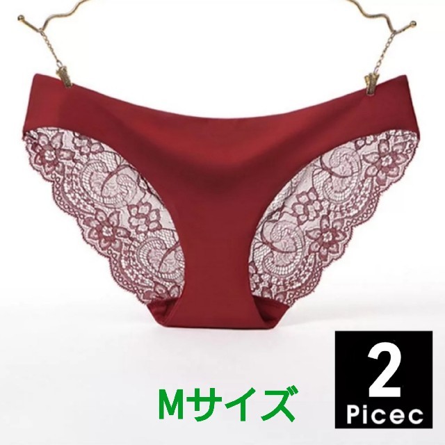 シームレスショーツ 接触冷感 レッド 赤 Mサイズ 2枚セット バックレースの通販 by マリモ&めすこ|ラクマ レッド シームレスショーツ バックレース ランジェリー インナー