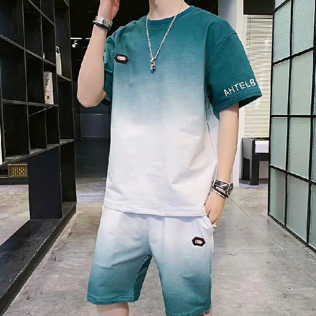 メンズ セットアップ Tシャツ ハーフパンツ 半袖 短パン セット 上下