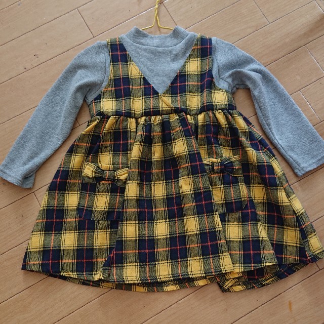 AEON(イオン)のドッキングワンピース 95cm 新品 キッズ/ベビー/マタニティのキッズ服女の子用(90cm~)(ワンピース)の商品写真