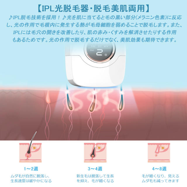 FASIZ IPL光脱毛器 冷感脱毛 フラッシュ脱毛器 家庭用脱毛器 男女兼用