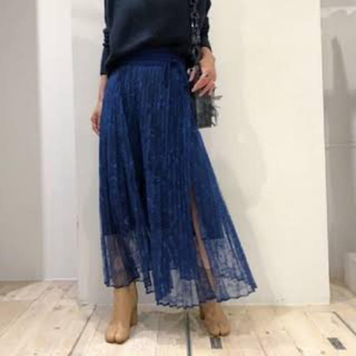 mame - mame kurogouchi レーススカート ブルー サイズ2の通販 by 