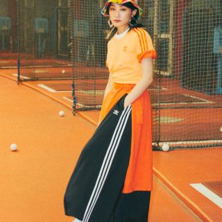 アディダス(adidas)の新品未使用 adidas ロング サテン スカート アディダスオリジナルス 黒(ロングスカート)