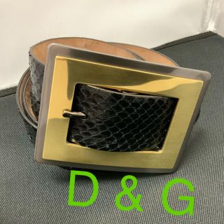 ディーアンドジー(D&G)のD&G（ドルチェ&ガッバーナ）　パイソンベルト　レディース　USED(ベルト)