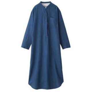 ムジルシリョウヒン(MUJI (無印良品))の無印良品【オーガニックリネンクルタ】紺（ネイビー）S size(ルームウェア)