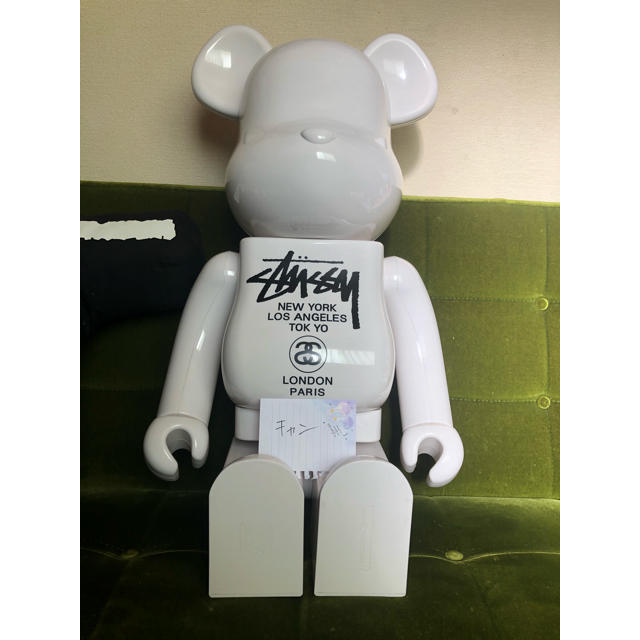 STUSSY ステューシー フィギュア ×MEDICOM TOY メディコム・トイ BE@RBRICK ベアブリック 1000% ワールドツアー 2006年モデル ホワイト 1000% シンプル ブランド 【メンズ】【美品】【R039】