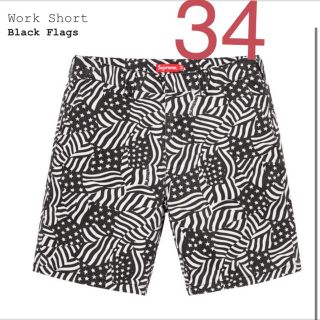 シュプリーム(Supreme)のSupreme Work Short Black Flag 星条旗　34(ワークパンツ/カーゴパンツ)