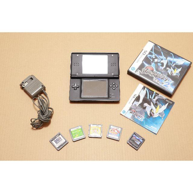 Nintendo DS lite ブラック 本体 ソフト付き エンタメ/ホビーのゲームソフト/ゲーム機本体(携帯用ゲーム機本体)の商品写真