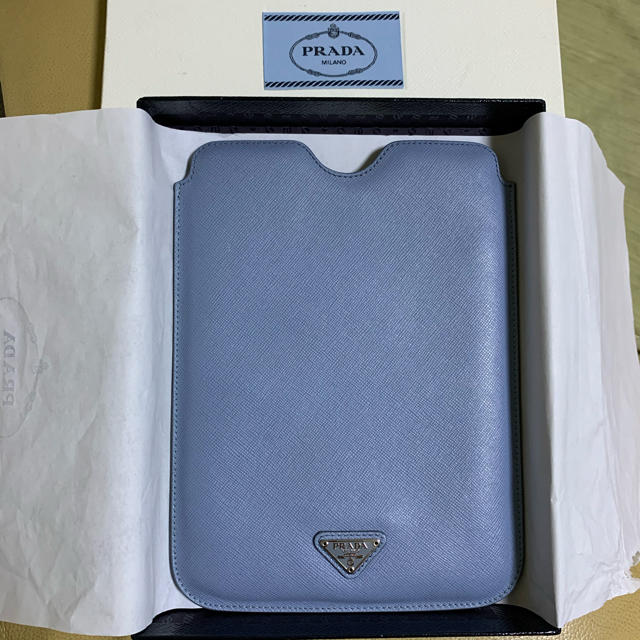 レア】プラダ iPad mini ケース PRADA ブラック サフィアーノ - タブレット