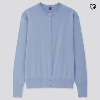 ユニクロ(UNIQLO)のUVカットスーピマコットン クルーネックカーディガン(カーディガン)