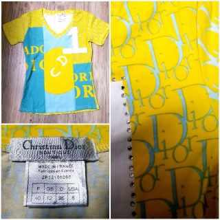 ディオール(Christian Dior) Tシャツ(レディース/半袖)(イエロー/黄色