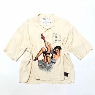 DAIRIKU 20AW Pinup Girl 半袖シャツ 柄シャツ ネイビー