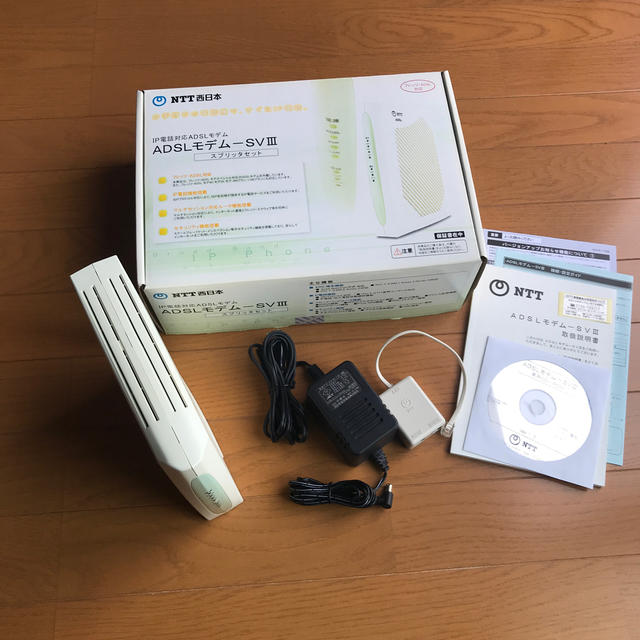 NTT西日本 IP電話対応 ADSLモデム SV3 ノイズフィルター付 スマホ/家電/カメラのPC/タブレット(PC周辺機器)の商品写真