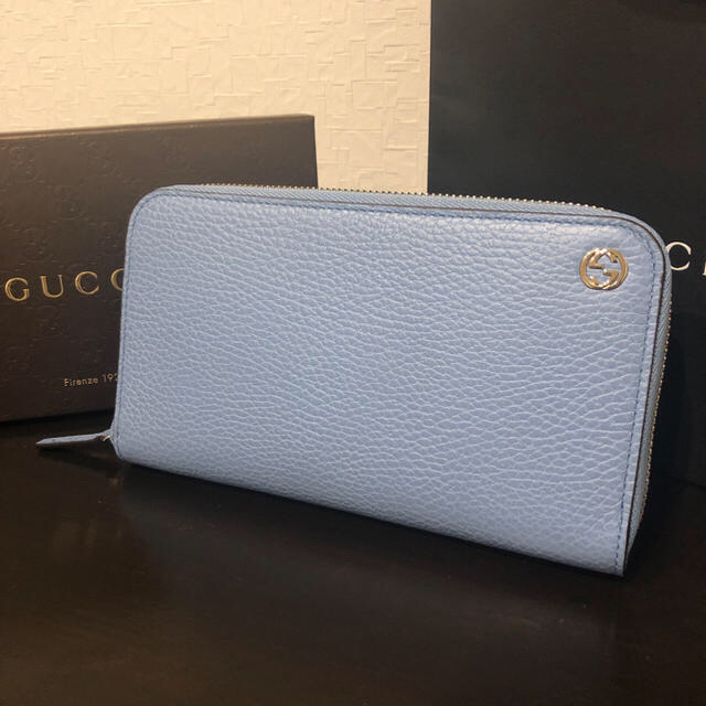 新品・未使用】GUCCI グッチ 長財布 ブルー ラウンドファスナー 【破格
