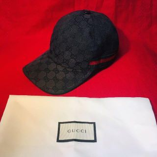 グッチ(Gucci)のは様専用【GUCCI】キャップ　GGキャンバス　ブラックL(キャップ)