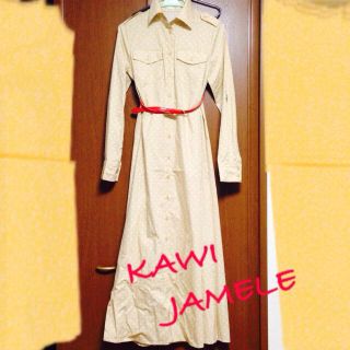 カウイジャミール(KAWI JAMELE)のマキシ丈ドットワンピース☆F size(ロングワンピース/マキシワンピース)