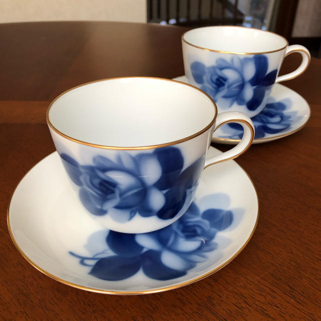 【美品】大倉陶園★ブルーローズ8211★モーニングカップ ペア | フリマアプリ ラクマ