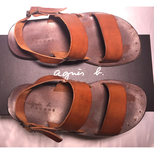 agnes b. HOMME Leather Sandals Brown 40 | hartwellspremium.com