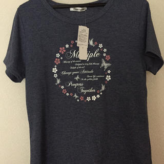 シマムラ(しまむら)の新品 しまむら購入カットソーＴシャツ L Lサイズ ネイビー(カットソー(半袖/袖なし))