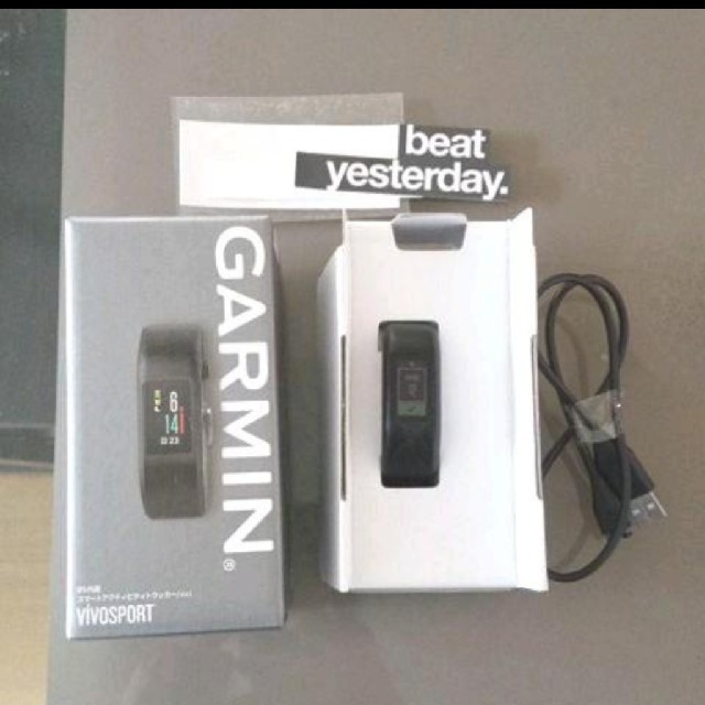 GARMIN(ガーミン)のGARMIN（ガーミン）VIVOSPORT：ブラック・Lサイズ メンズの時計(腕時計(デジタル))の商品写真