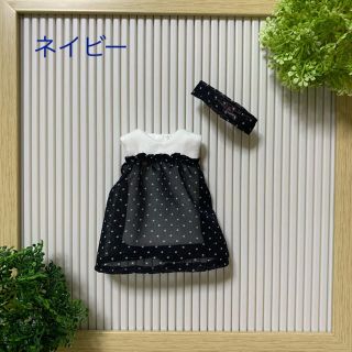 水玉ふんわりワンピ【ネイビー】(その他)