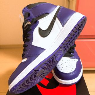 ナイキ(NIKE)のnike air jordan1  コートパープル　26.5(スニーカー)